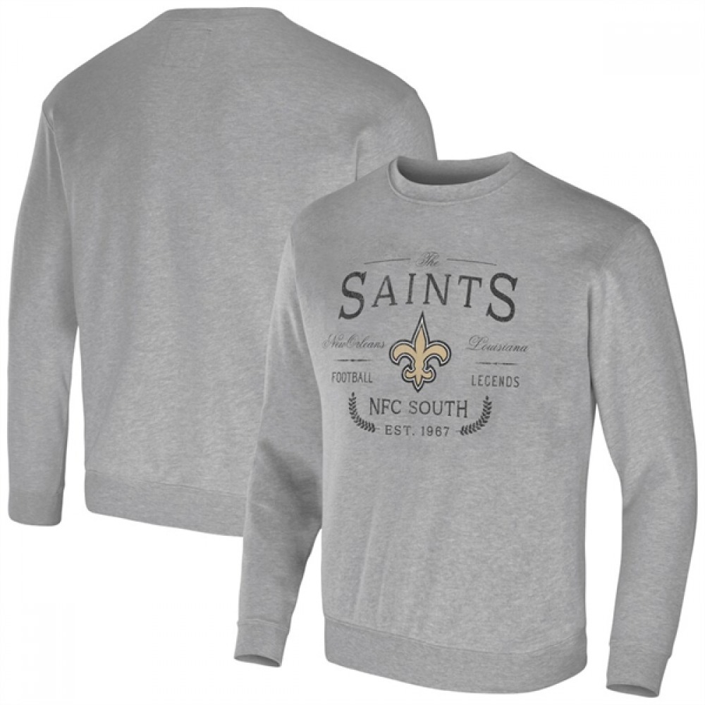 Men's New Orleans Saints Gray Darius Rucker Collection Pullover Sweatshirt 1
