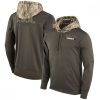 Men's New Orleans Saints Olive Salute to Service Sideline Therma Pullover Hoodie