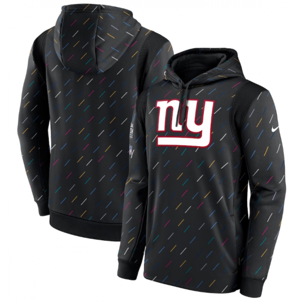 Men's New York Giants 2021 Charcoal Crucial Catch Therma Pullover Hoodie 1