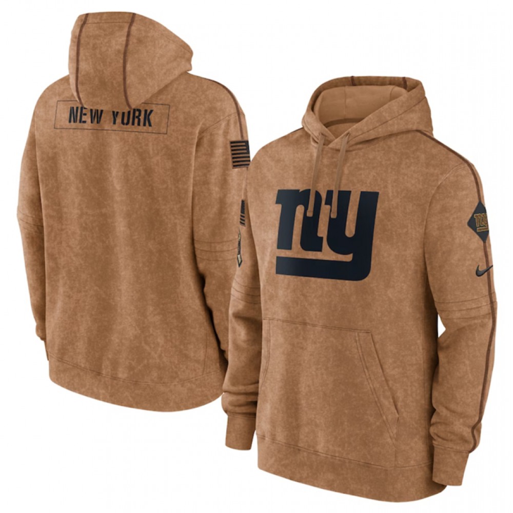 Men's New York Giants 2023 Brown Salute to Service Pullover Hoodie 1