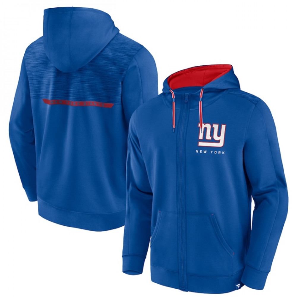 Men's New York Giants Blue Defender Evo Full-Zip Hoodie 1