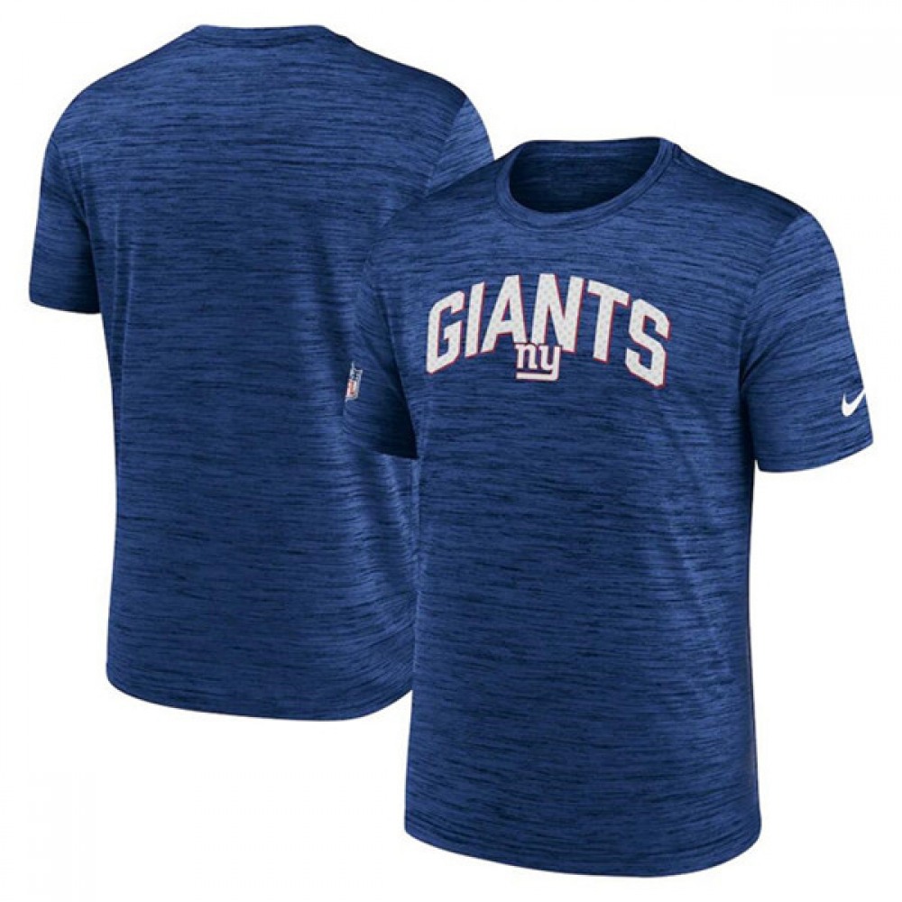 Men's New York Giants Royal Sideline Velocity Stack Performance T-Shirt 1