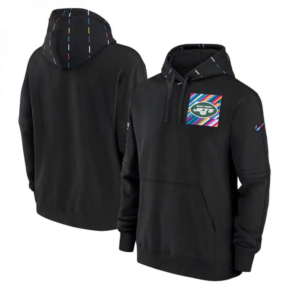 Men's New York Jets Black 2023 Crucial Catch Club Pullover Hoodie 1