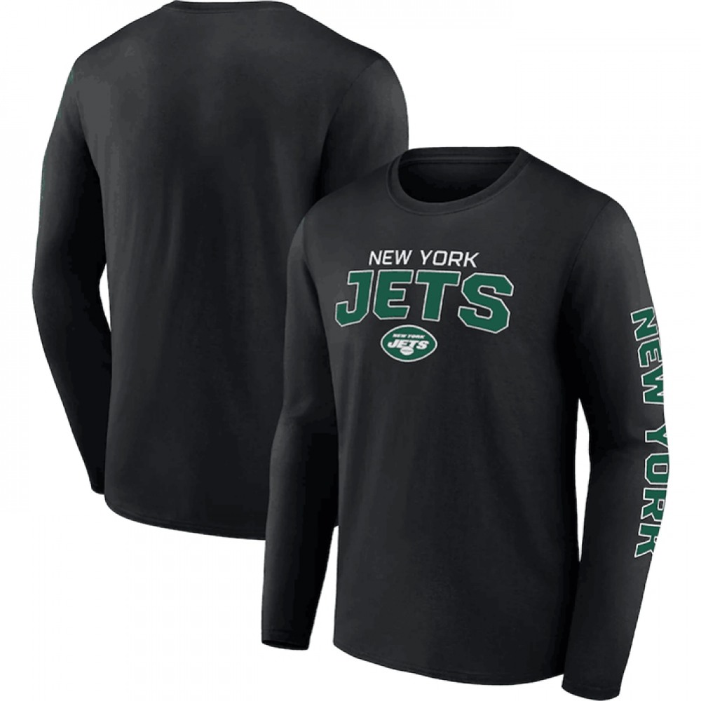 Men's New York Jets Black Go the Distance Long Sleeve T-Shirt 1