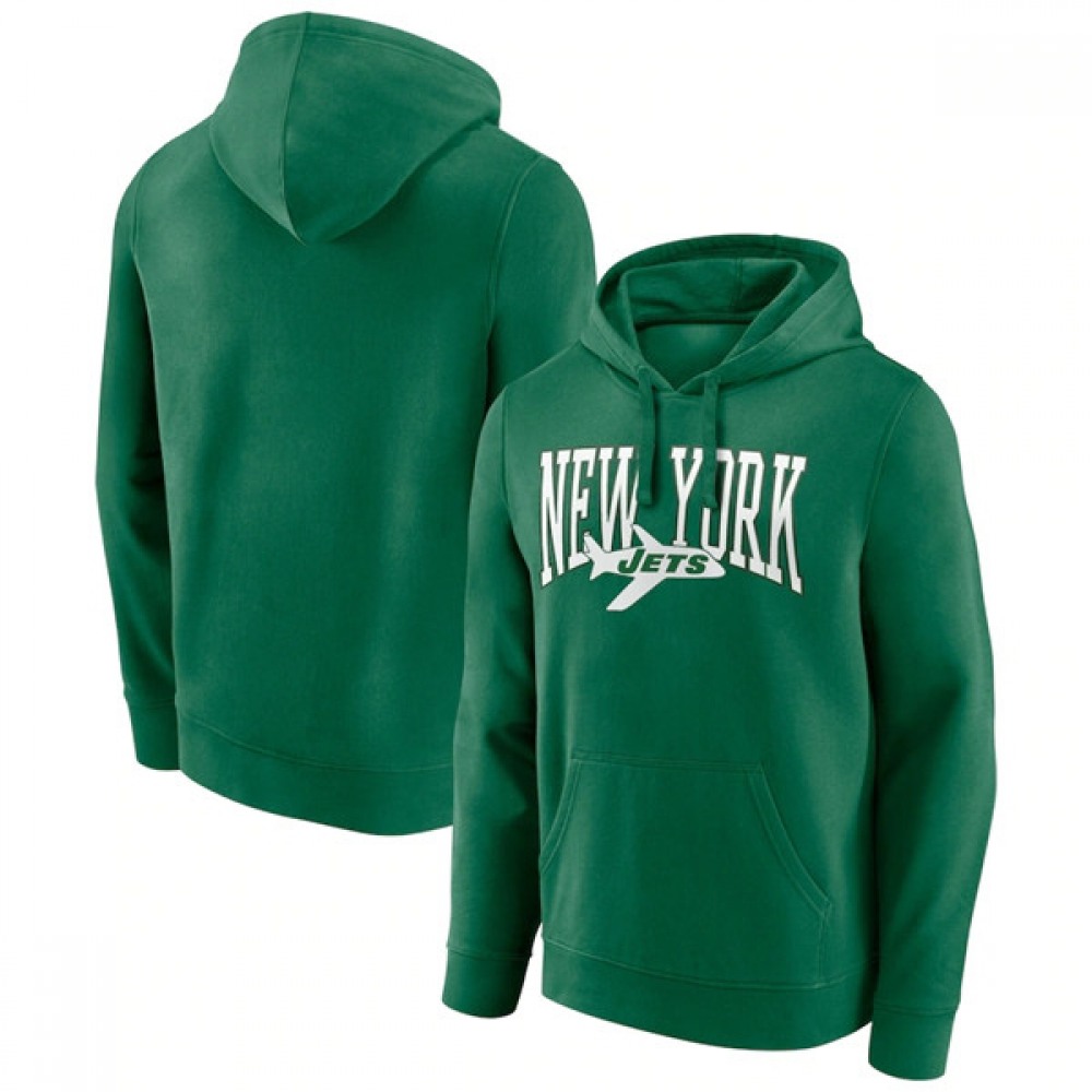Men's New York Jets Green Gridiron Classics Campus Standard Pullover Hoodie 1
