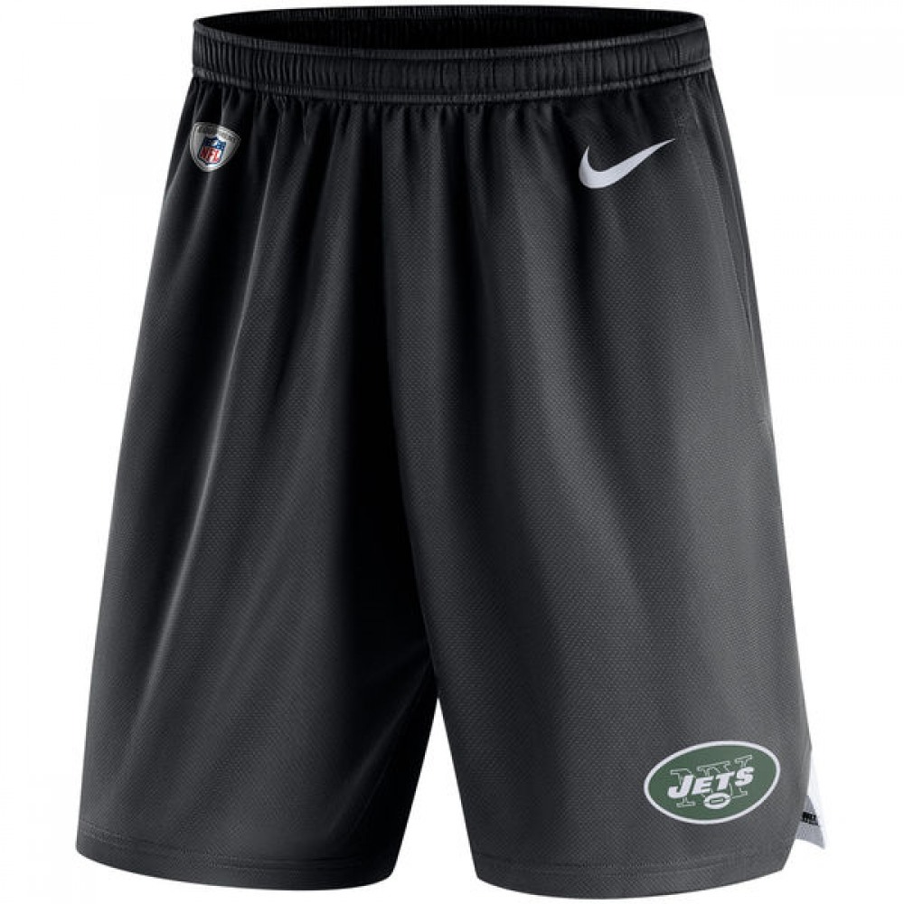 Men's New York Jets Black Knit Performance Shorts 1