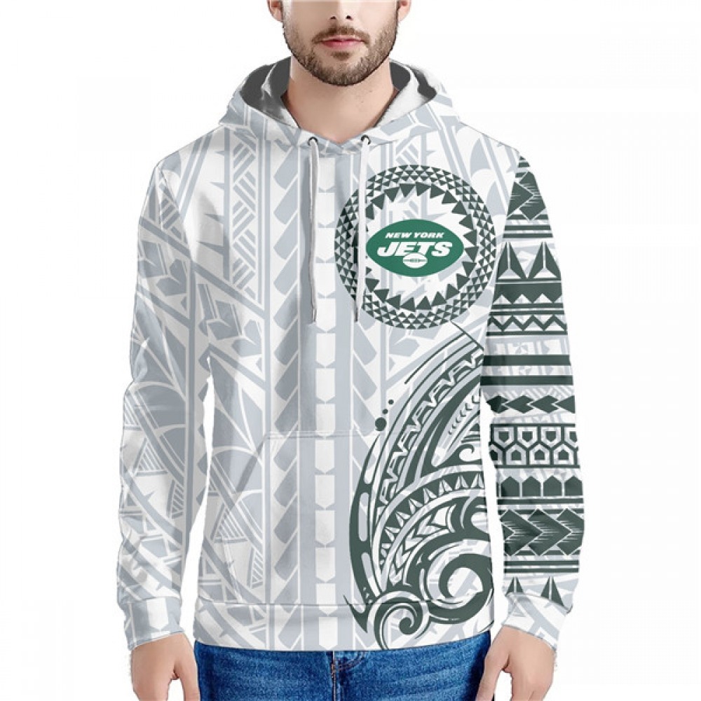 Men's New York Jets White/Grey Hoodie 1