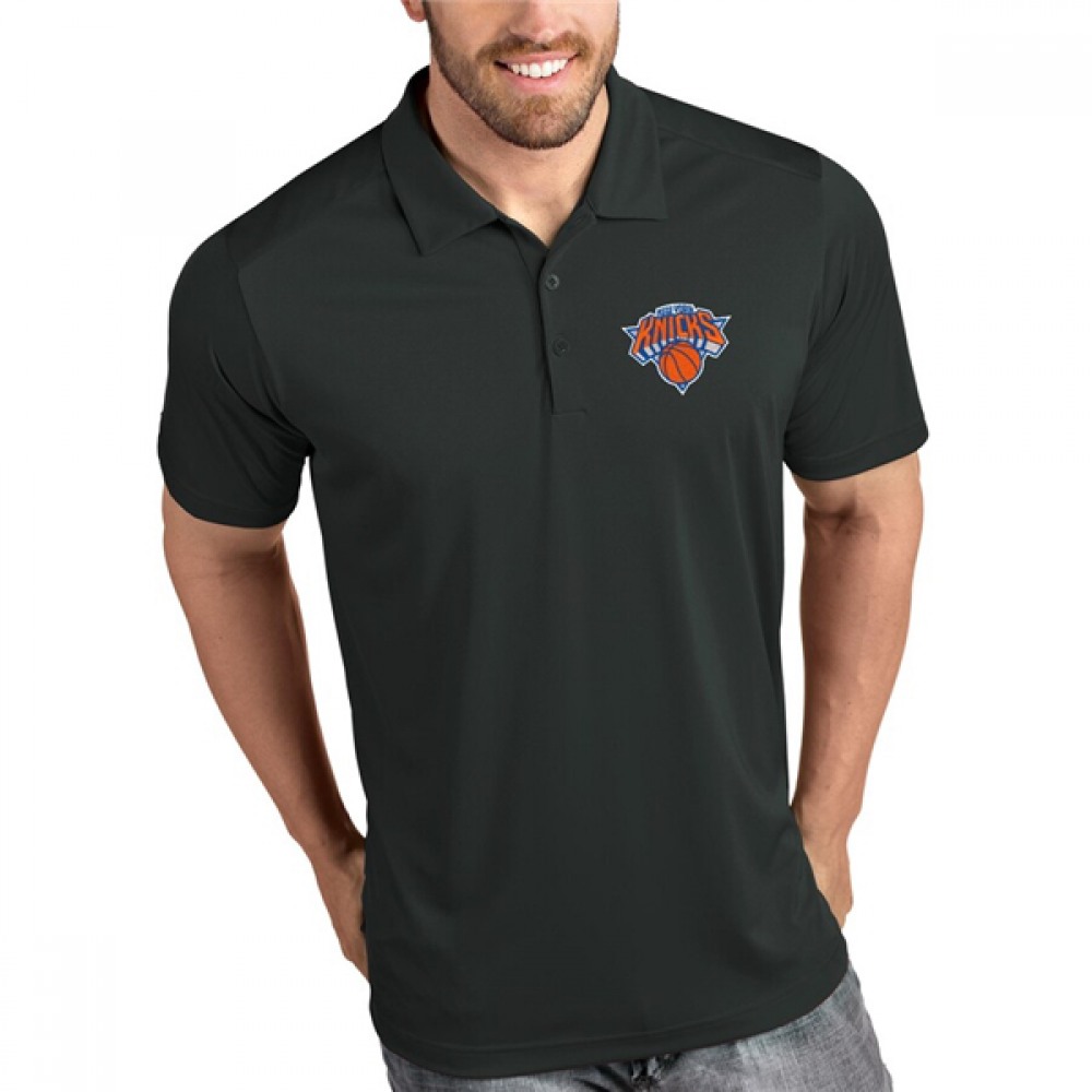 Men's New York Knicks Antigua Black Legacy Pique Polo 1