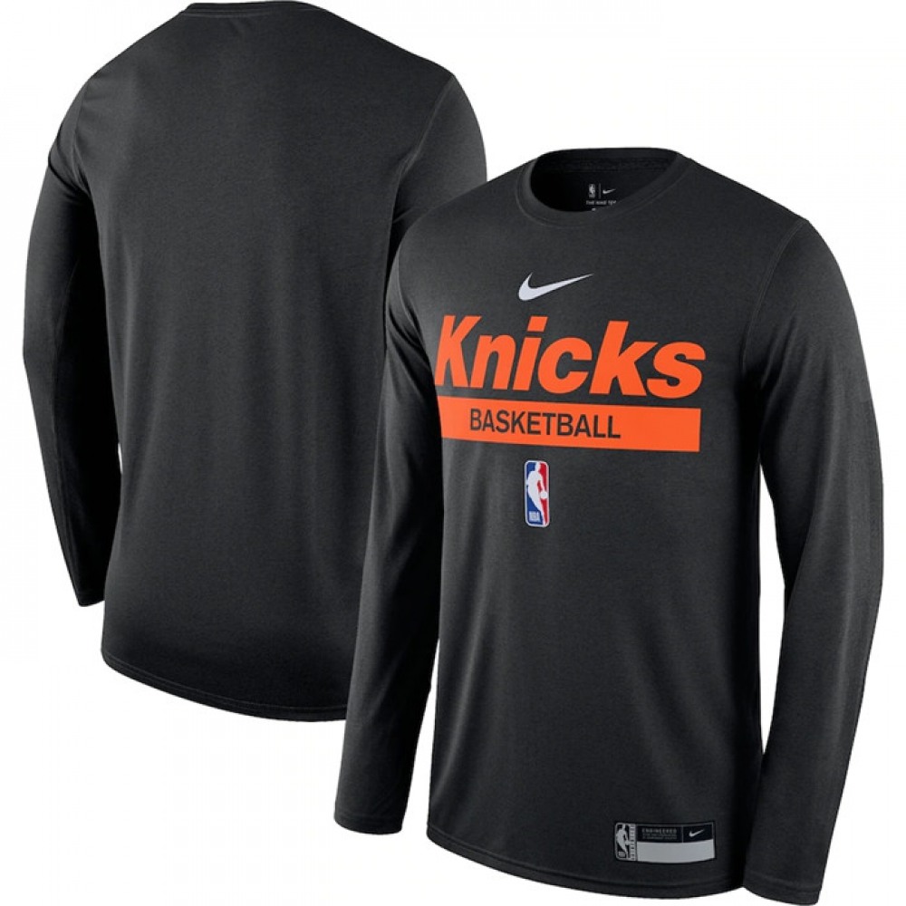 Men's New York Knicks Black 2022/23 Legend On-Court Practice Performance Long Sleeve T-Shirt 1