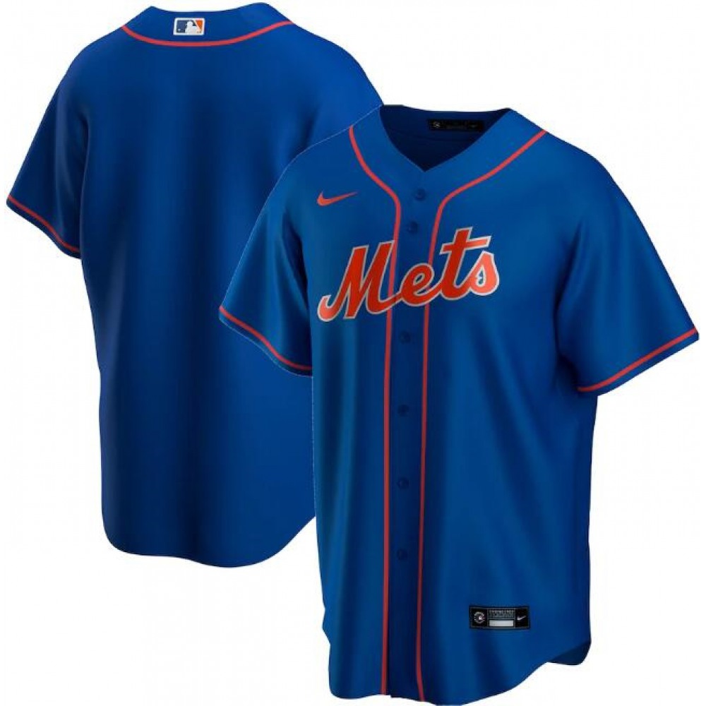 Men's New York Mets Blank Blue Cool Base Stitched Jersey 1