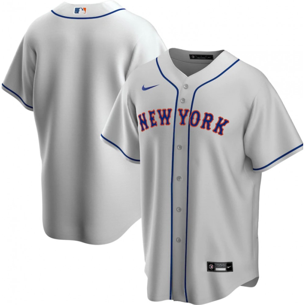 Men's New York Mets Blank Grey Cool Base Stitched Jersey 1