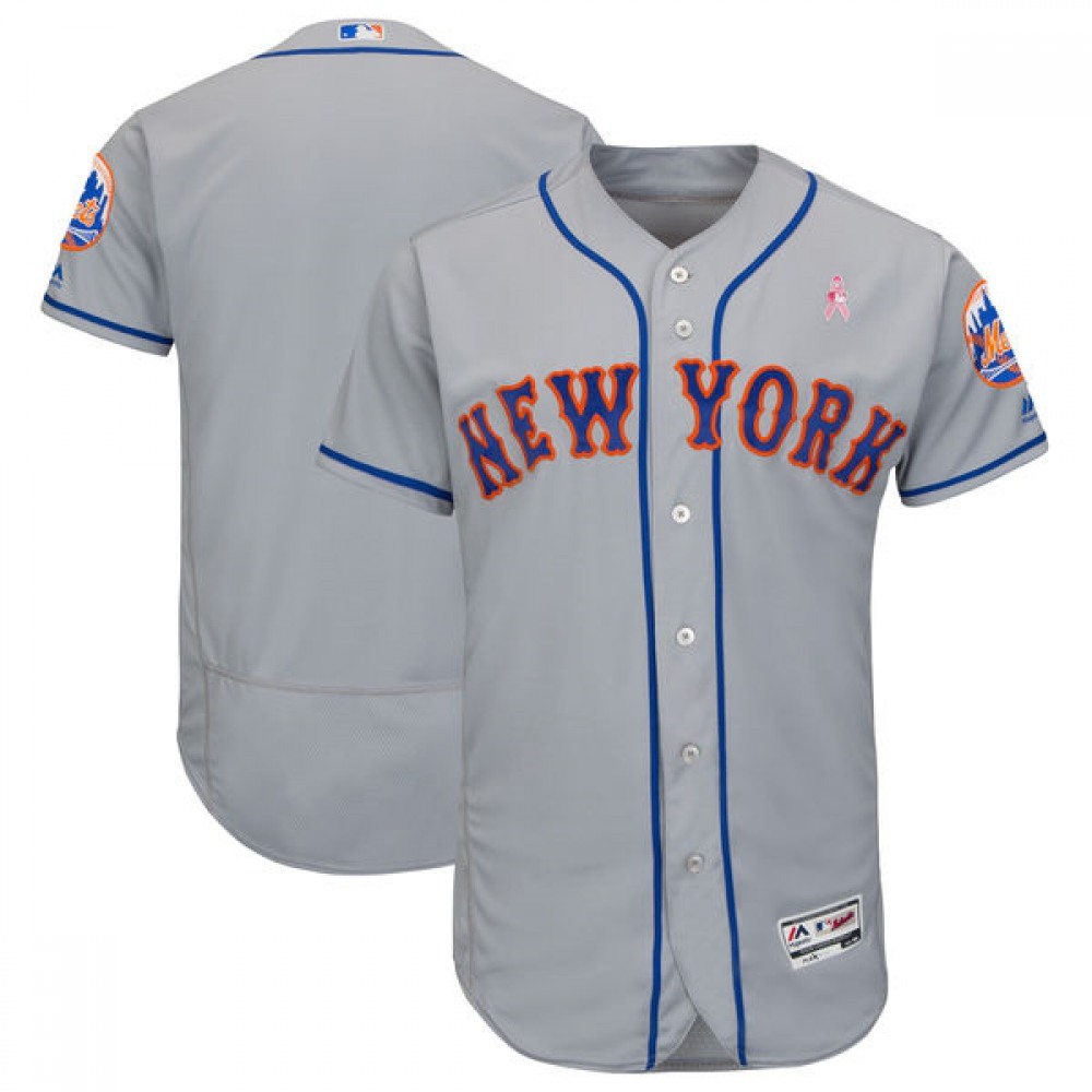 Men's New York Mets Gray 2018 Mother's Day Flexbase Stitched MLB Jersey 1