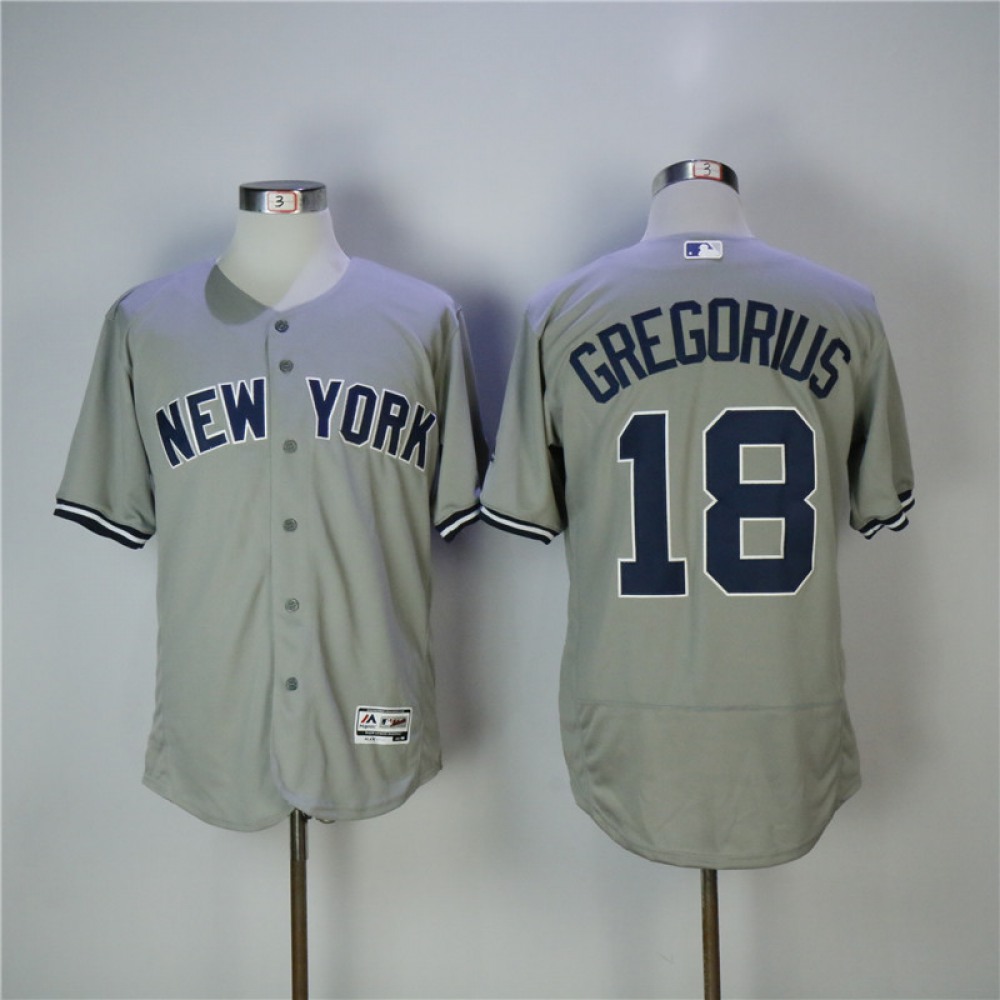 Men's New York Yankees #18 Didi Gregorius Gray Cool Base Stitched MLB Jersey 1