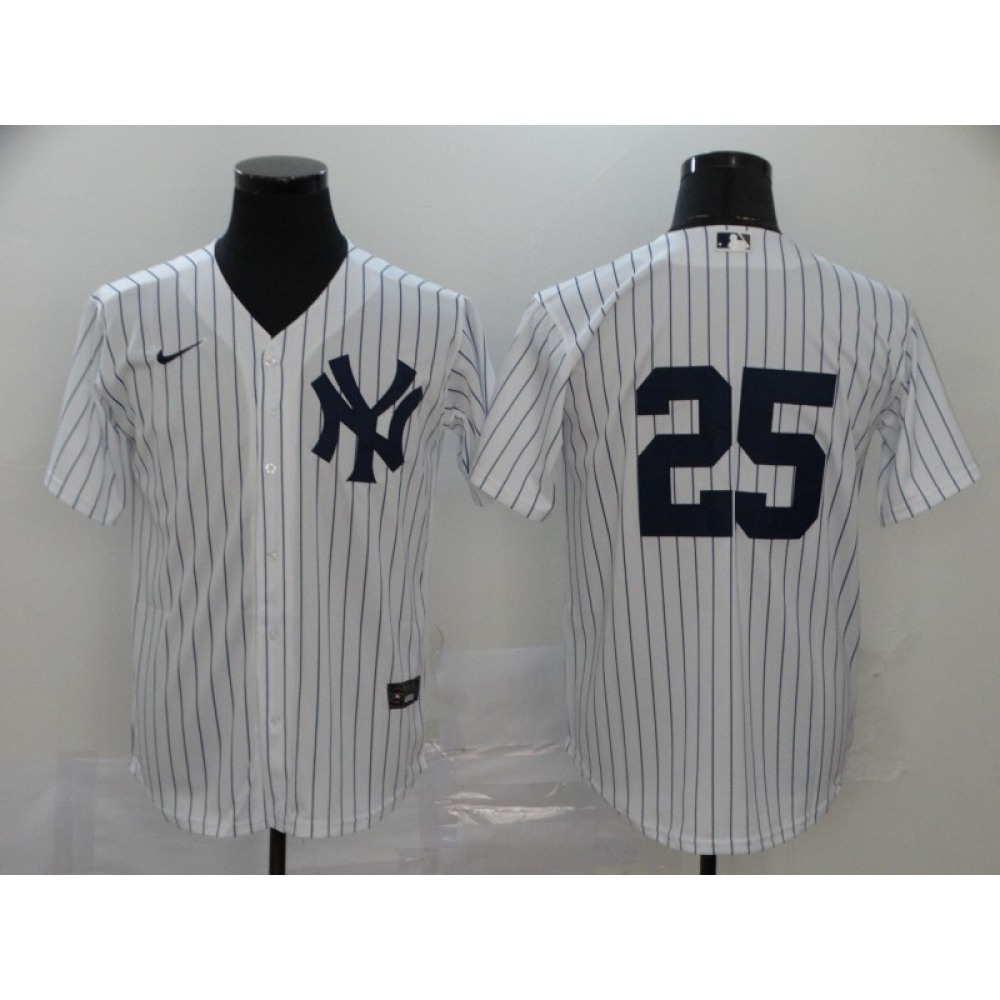 Men's New York Yankees #25 Gleyber Torres White Flex Base Stitched MLB Jersey 1