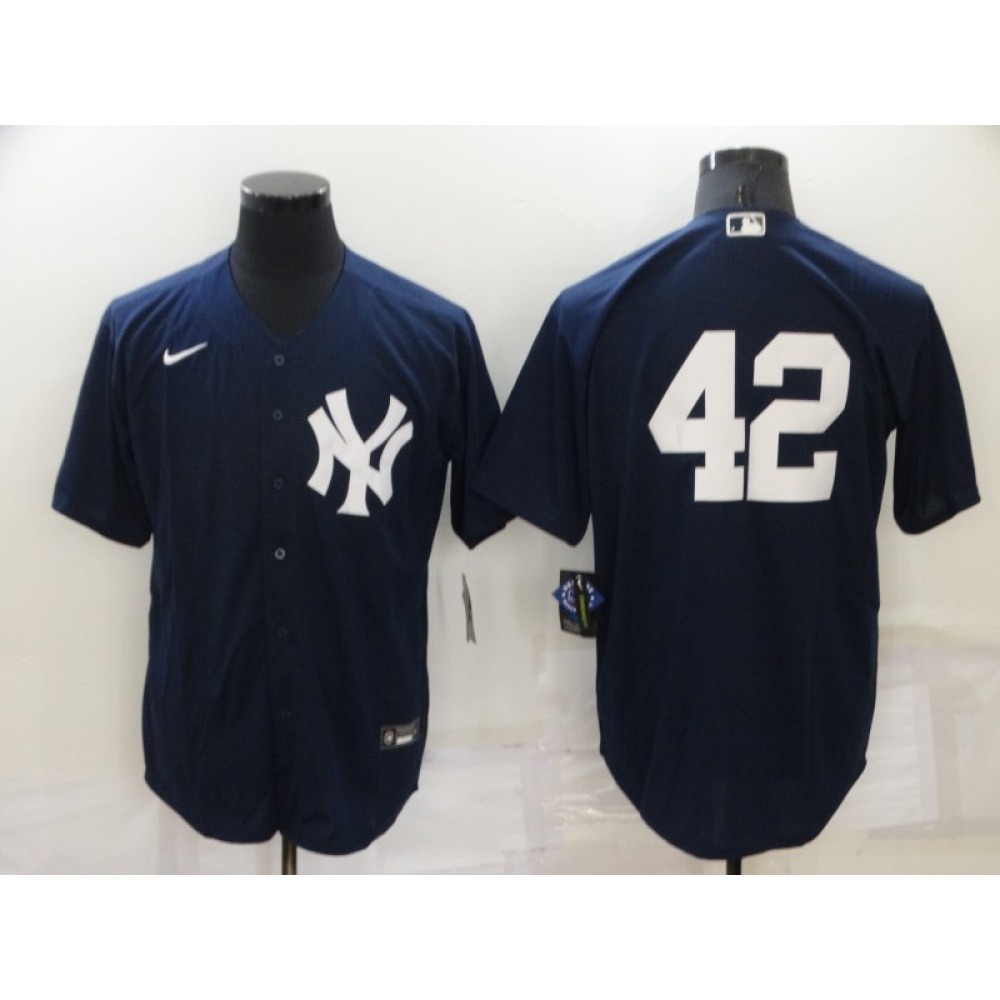 Men's New York Yankees #42 Mariano Rivera Navy Cool Base Stitched Baseball Jersey 1