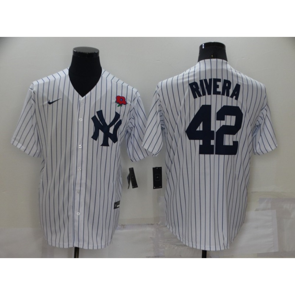 Men's New York Yankees #42 Mariano Rivera White Cool Base Stitched Baseball Jersey 1