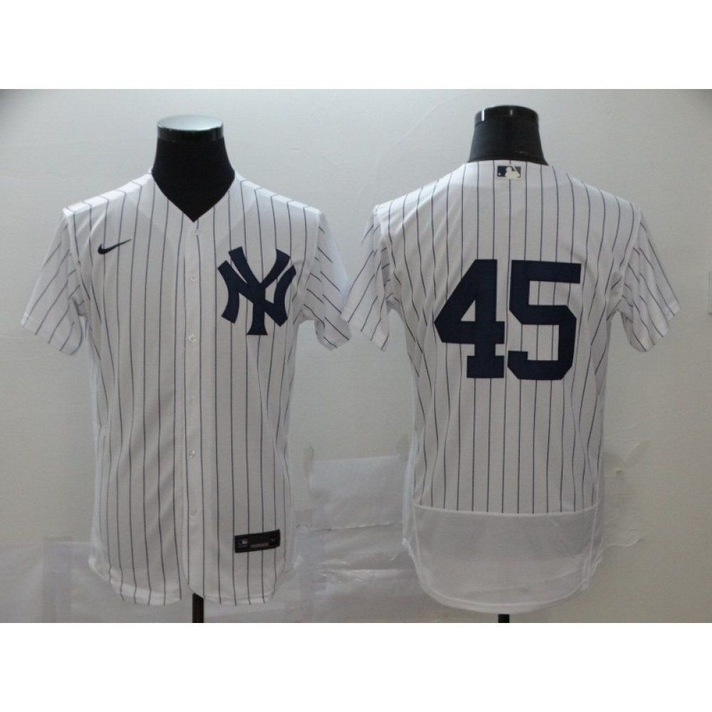 Men's New York Yankees #45 Gerrit Cole White Flex Base Stitched MLB Jersey 1