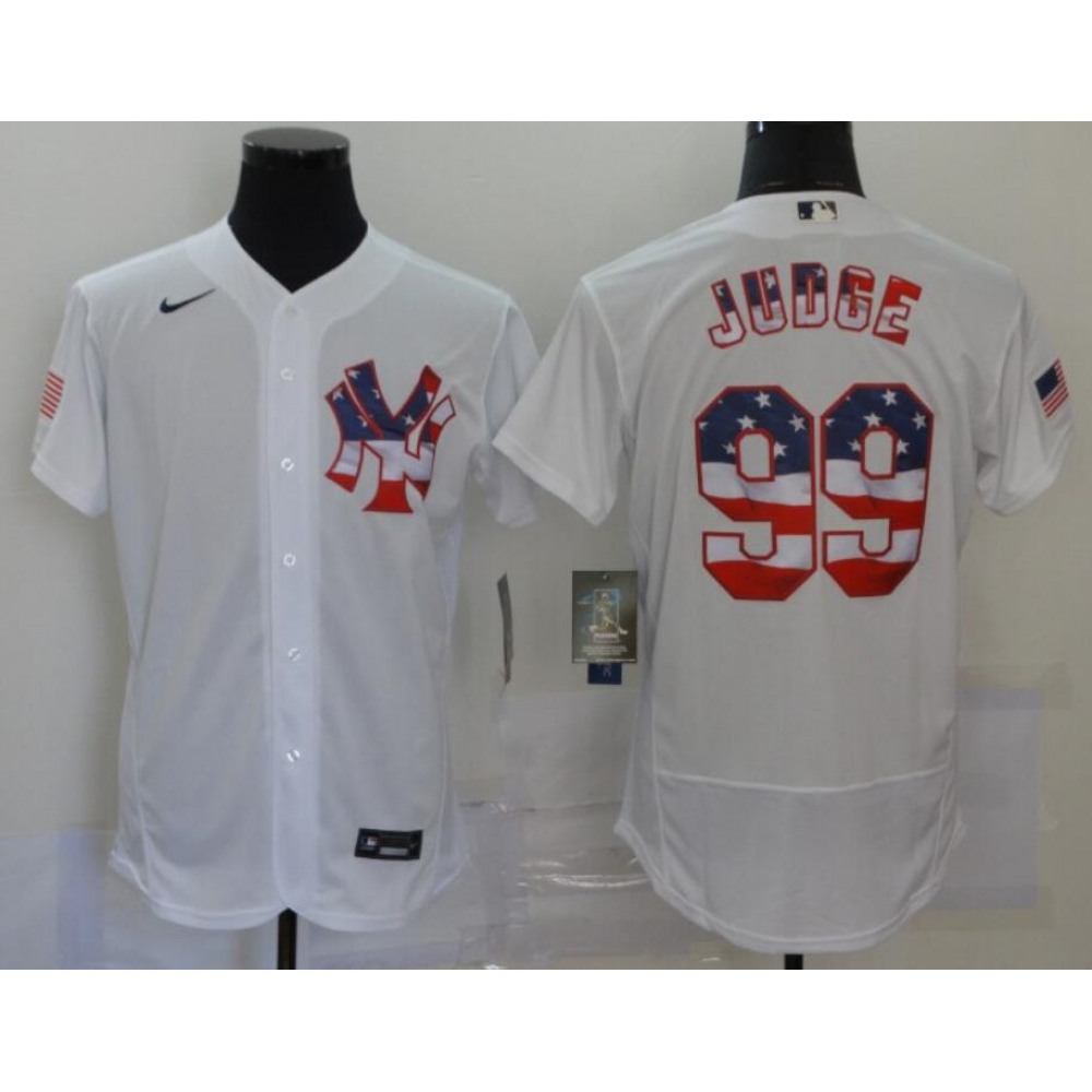 Men's New York Yankees Customized 2020 Stars & Stripes Flex Base Stitched Baseball Jersey 1