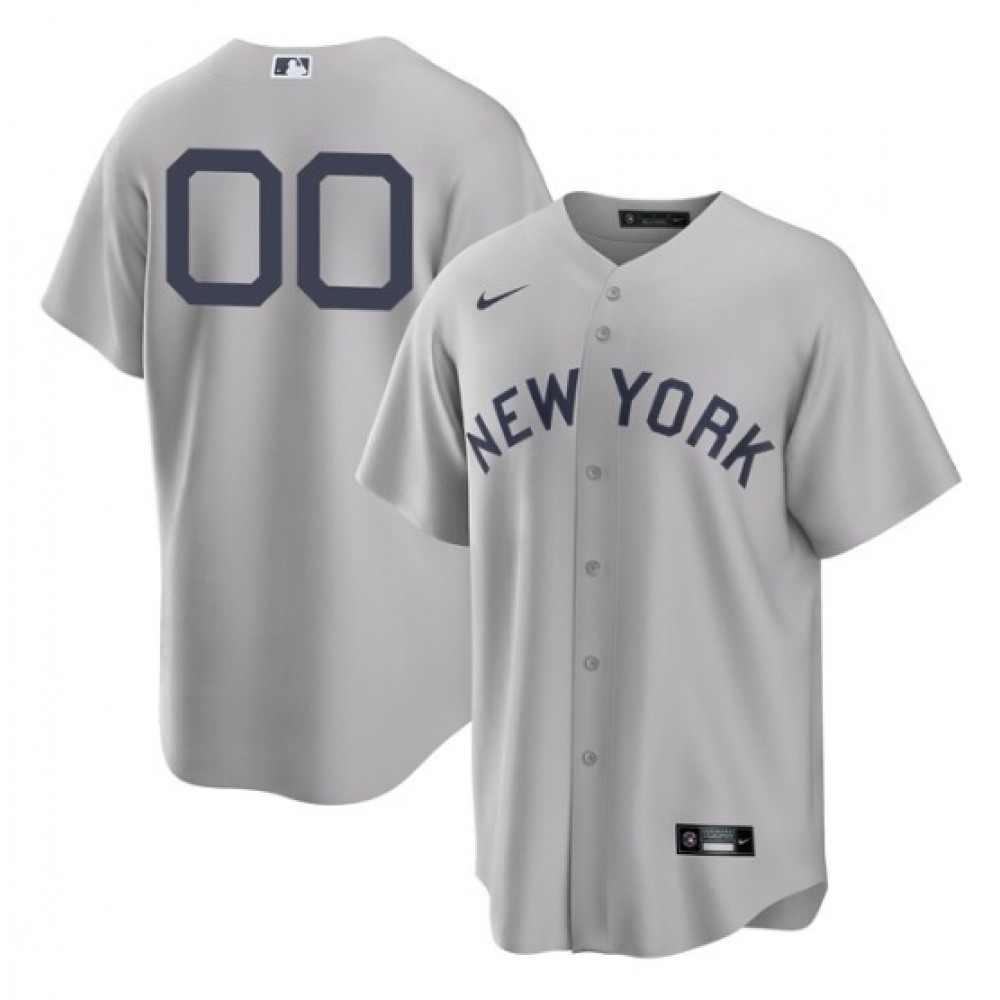 Men's New York Yankees Customized 2021 Grey Field of Dreams Cool Base Stitched Baseball Jersey 1