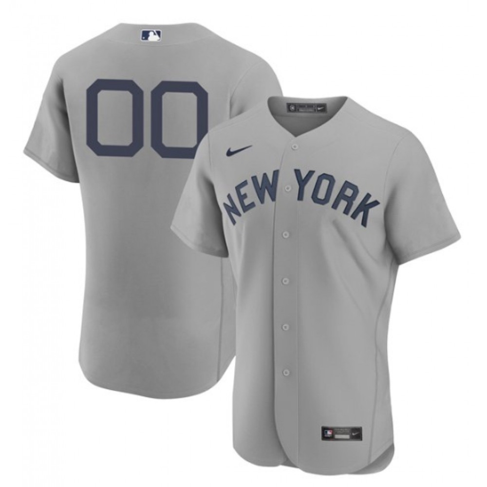 Men's New York Yankees Grey ACTIVE PLAYER Custom 2021 Grey Field of Dreams Flex Base Stitched Baseball Jersey 1