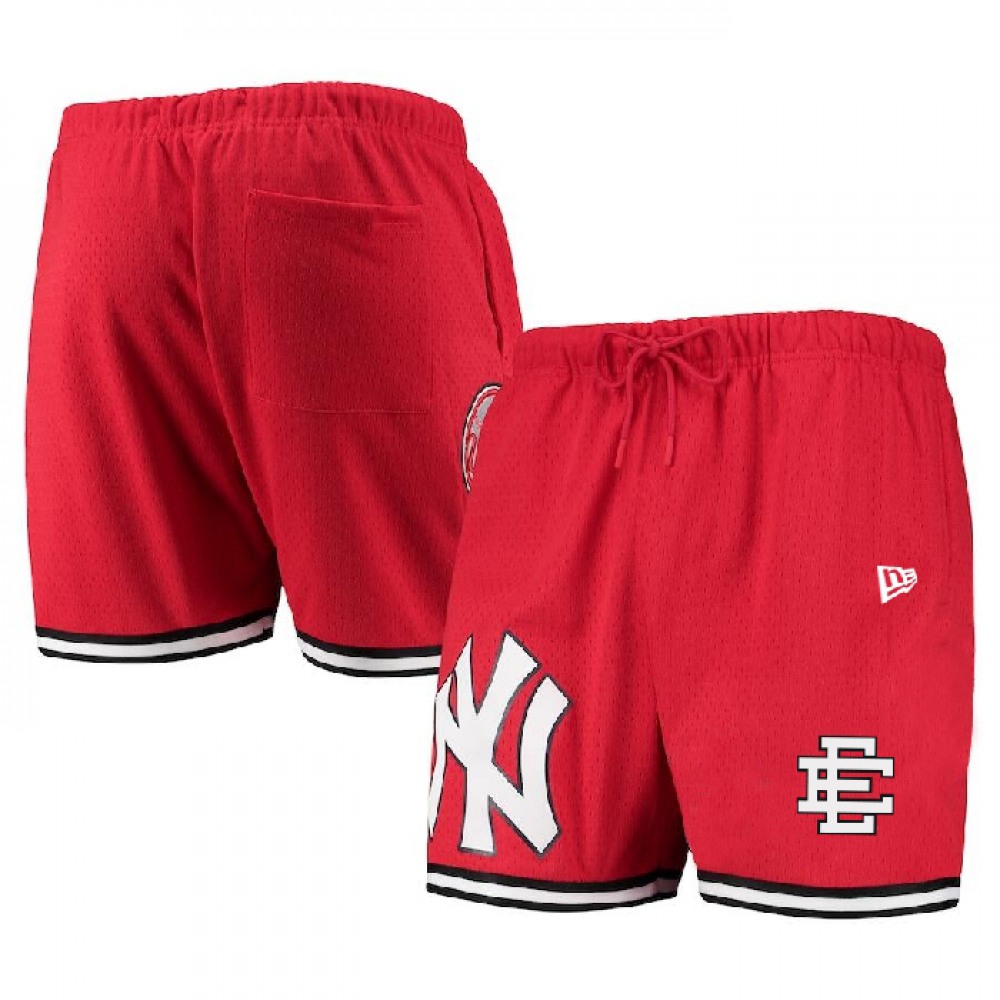 Men's New York Yankees Red Mesh Shorts 1