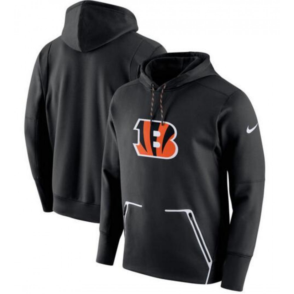Men's Cincinnati Bengals Black Champ Drive Vapor Speed Pullover Hoodie 1