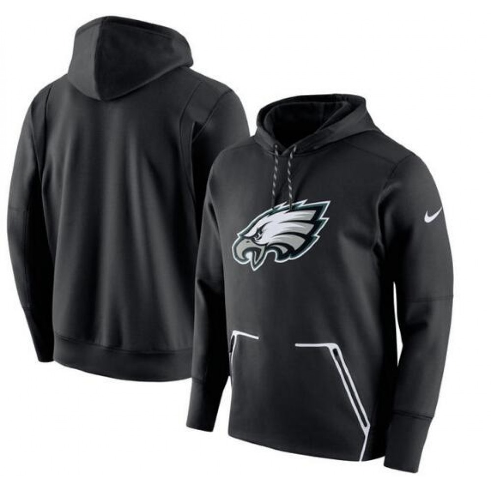 Men's Philadelphia Eagles Black Champ Drive Vapor Speed Pullover Hoodie 1