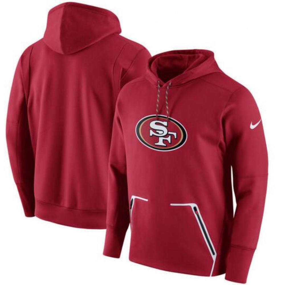 Men's San Francisco 49ers Scarlet Champ Drive Vapor Speed Pullover Hoodie 1