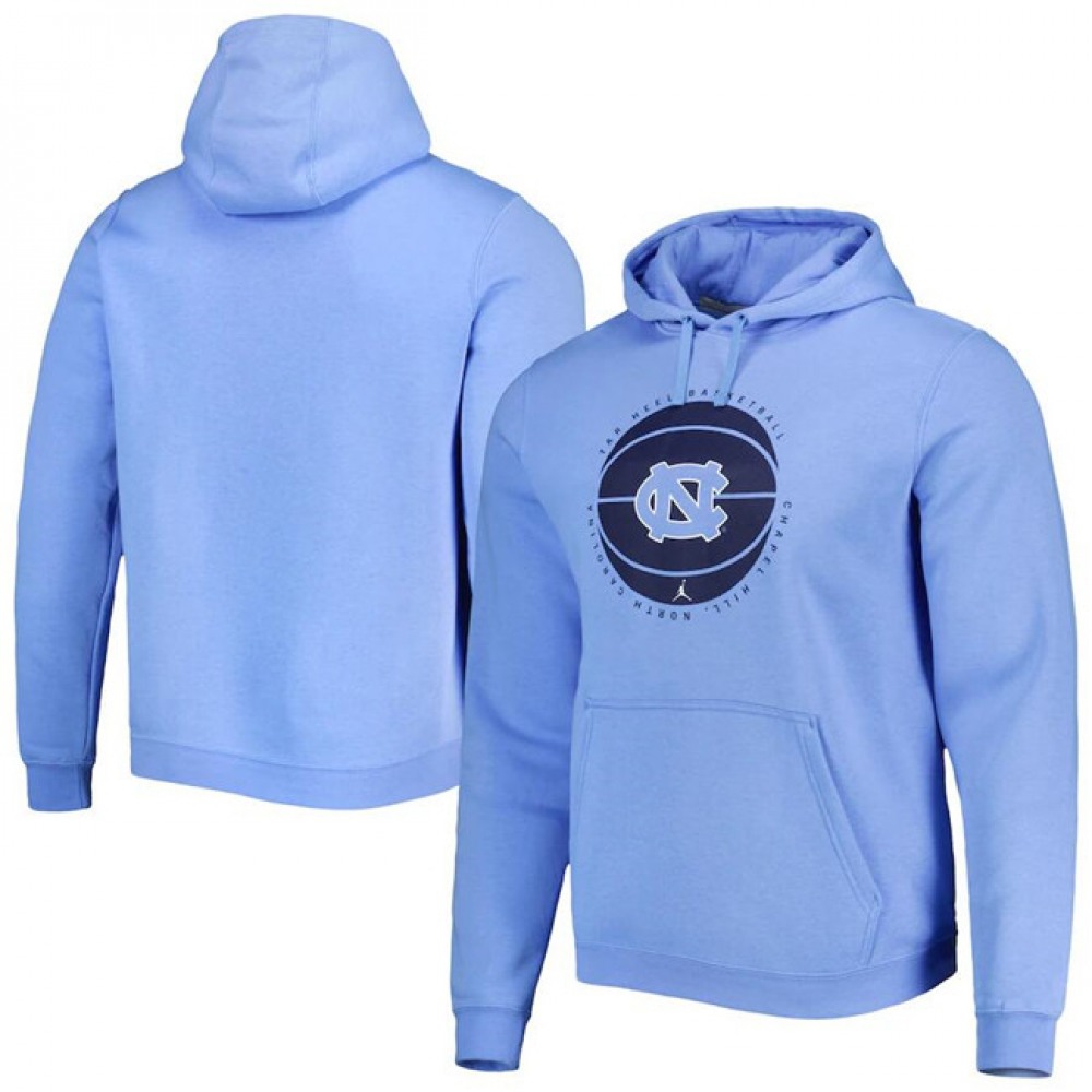 Men's North Carolina Tar Heels Blue Basketball Pullover Hoodie 1