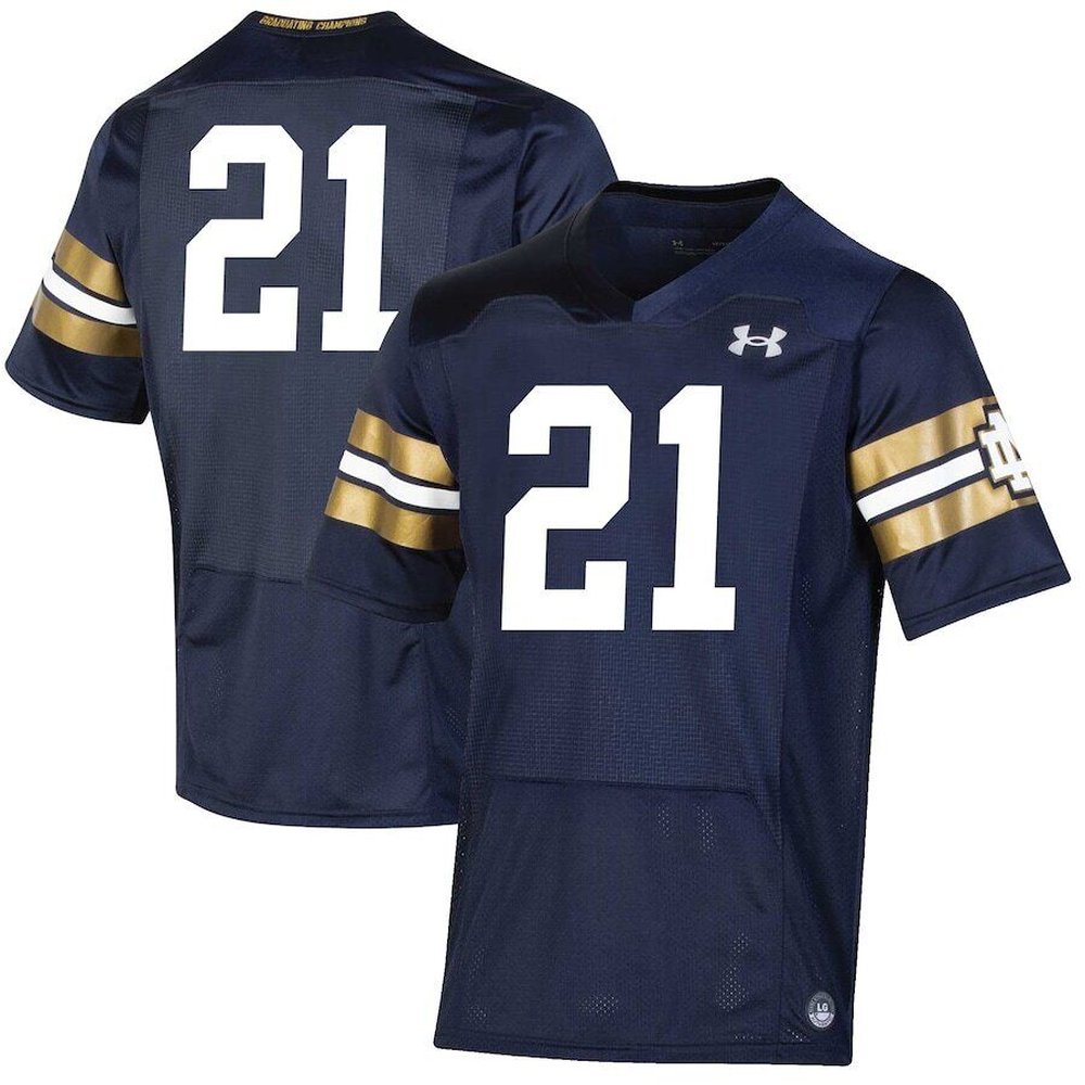 Men's Notre Dame Fighting Irish Navy Custom Jersey 1