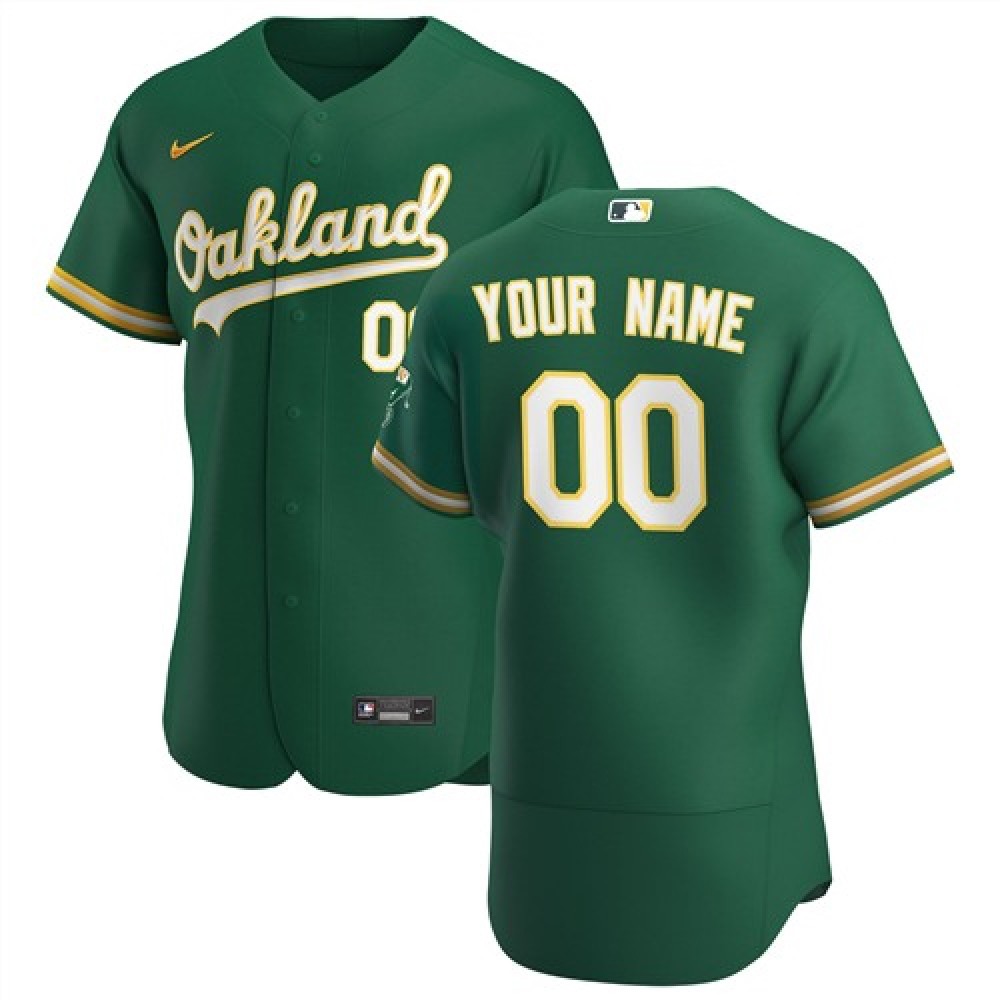 Men's Oakland Athletics Green Customized Stitched MLB Jersey 1