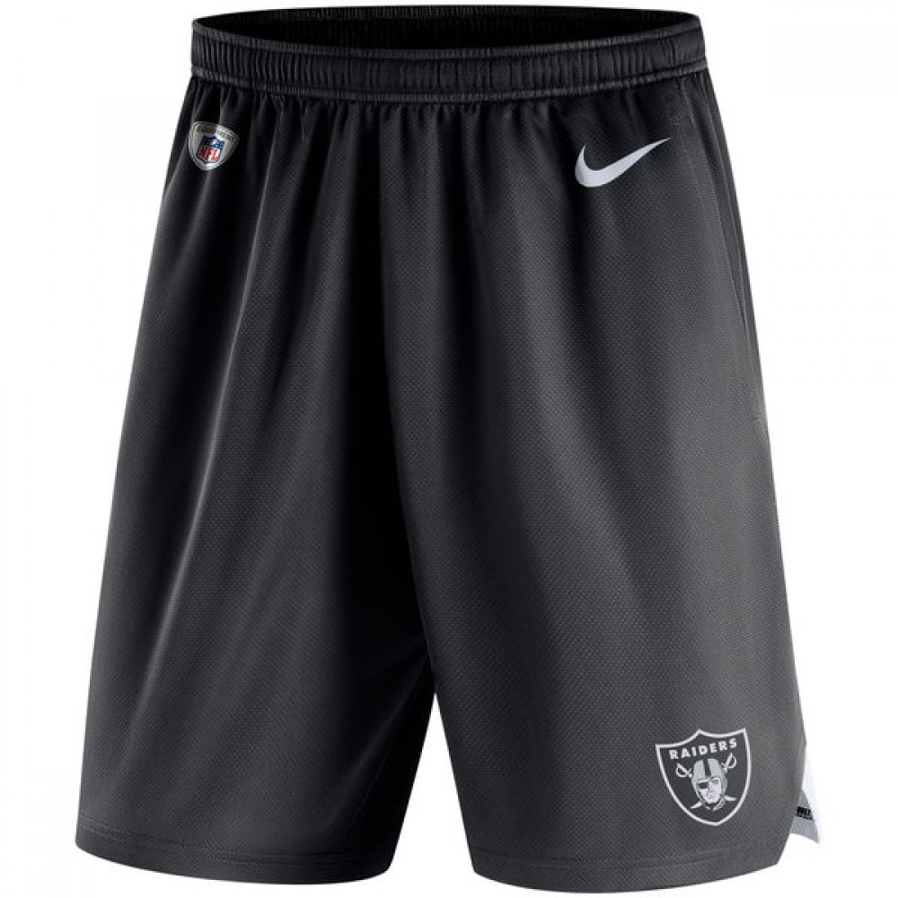 Men's Oakland Raiders Black Knit Performance Shorts 1