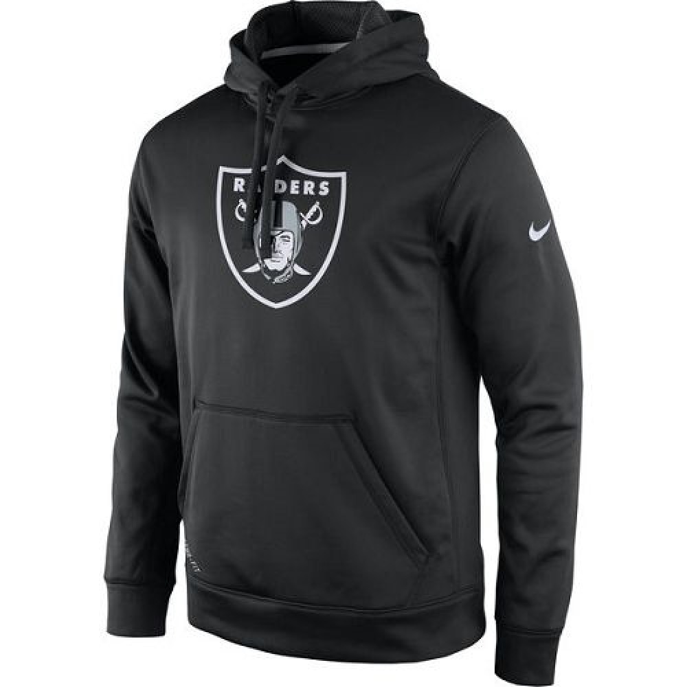 Men's Oakland Raiders Black Practice Performance Pullover Hoodie 1