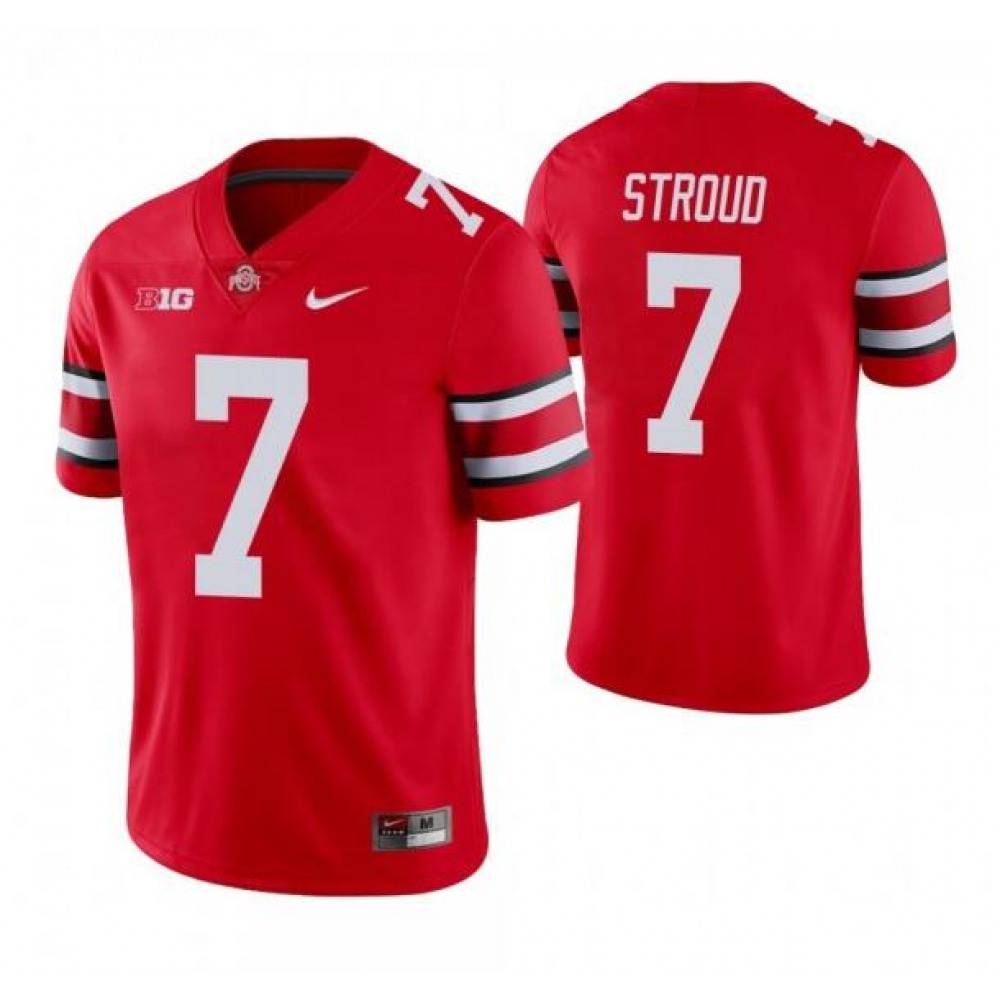 Men's Ohio State Buckeyes #7 C.J. Stroud Red Vapor Limited Stitched Jersey 1