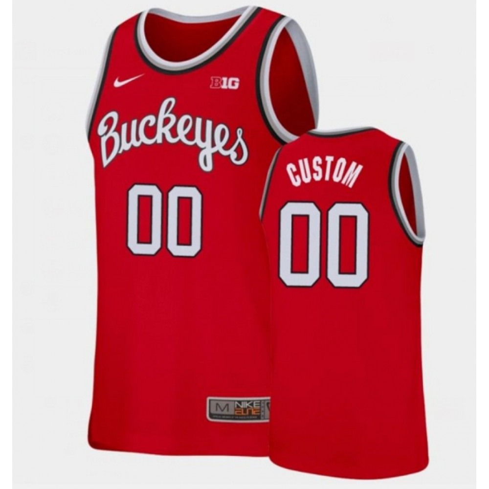 Men's Ohio State Buckeyes Customized Red Stitched Jersey 1