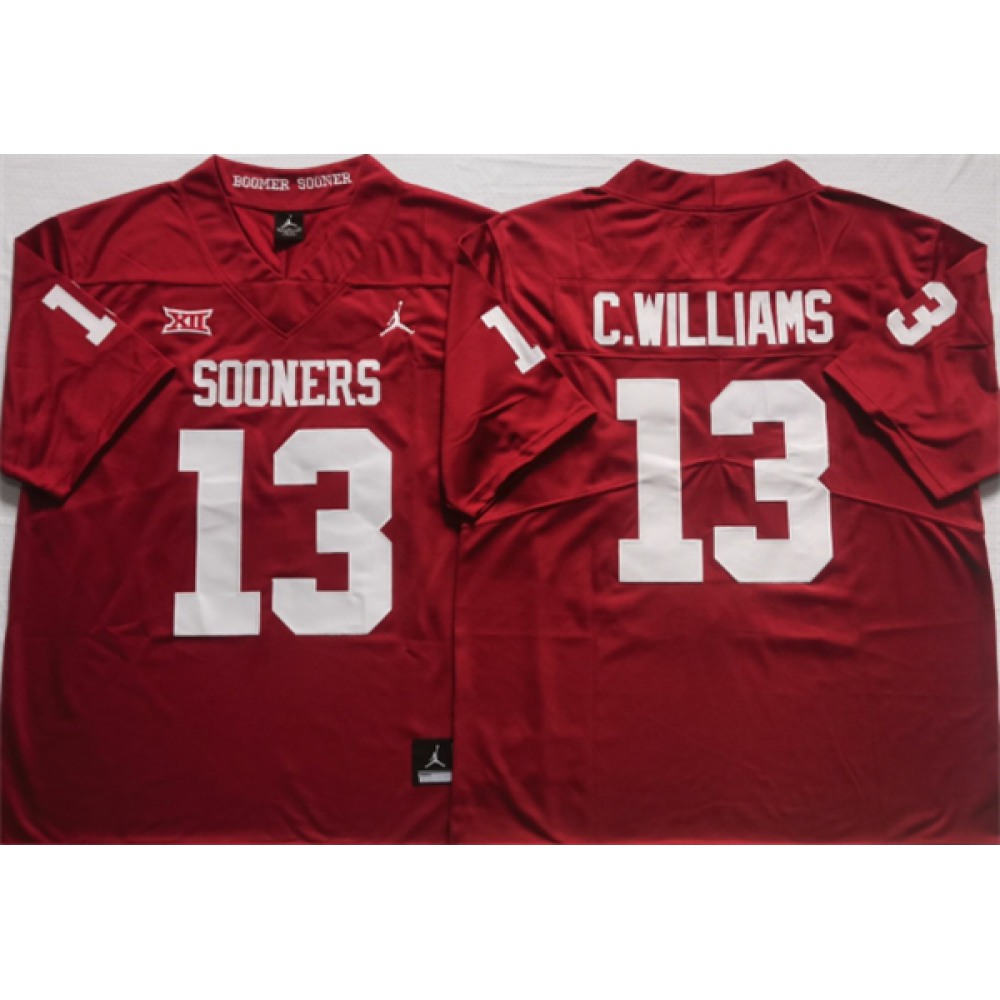Men's Oklahoma Sooners #13 C.WILLIAMS Red Stitched Jersey 1