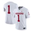 Men's Oklahoma Sooners #1 White Away Game Jersey