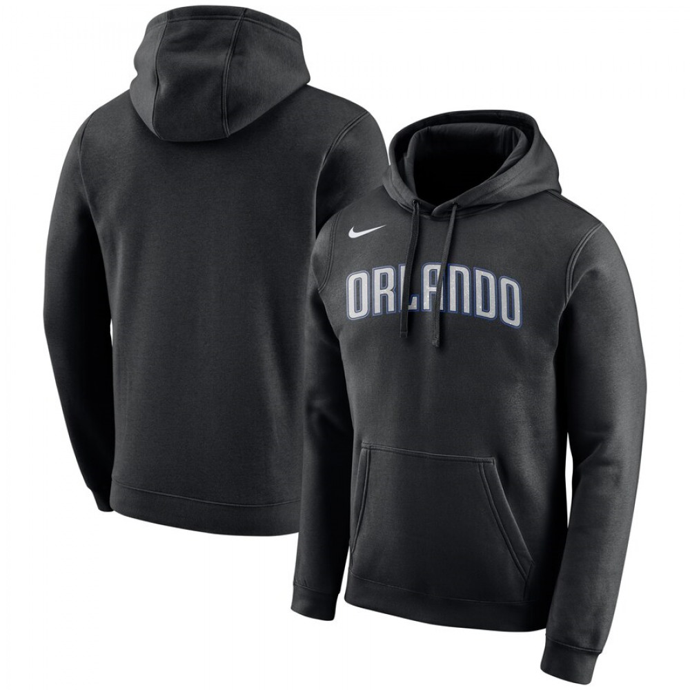 Men's Orlando Magic Black City Edition Logo Essential Pullover Hoodie 1