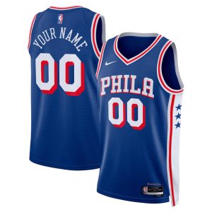 Men's Philadelphia 76ers Blue Customized Stitched NBA Jersey