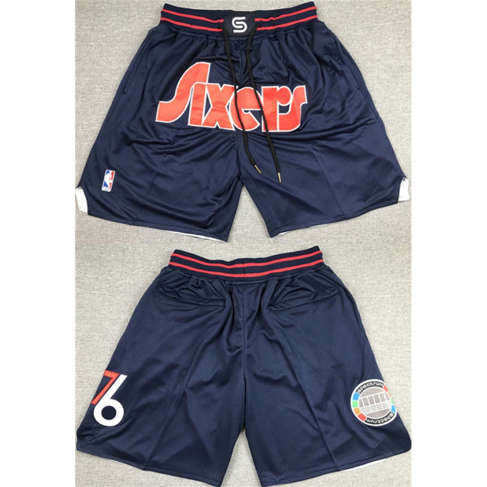 Men's Philadelphia 76ers Navy Shorts (Run Small) 1