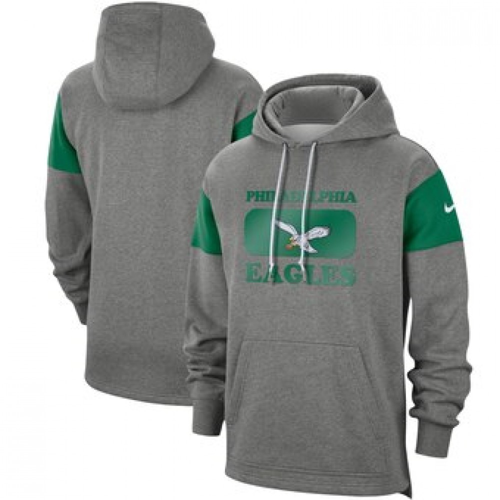 Men's Philadelphia Eagles 2019 Grey Fan Gear Historic Pullover Hoodie 1