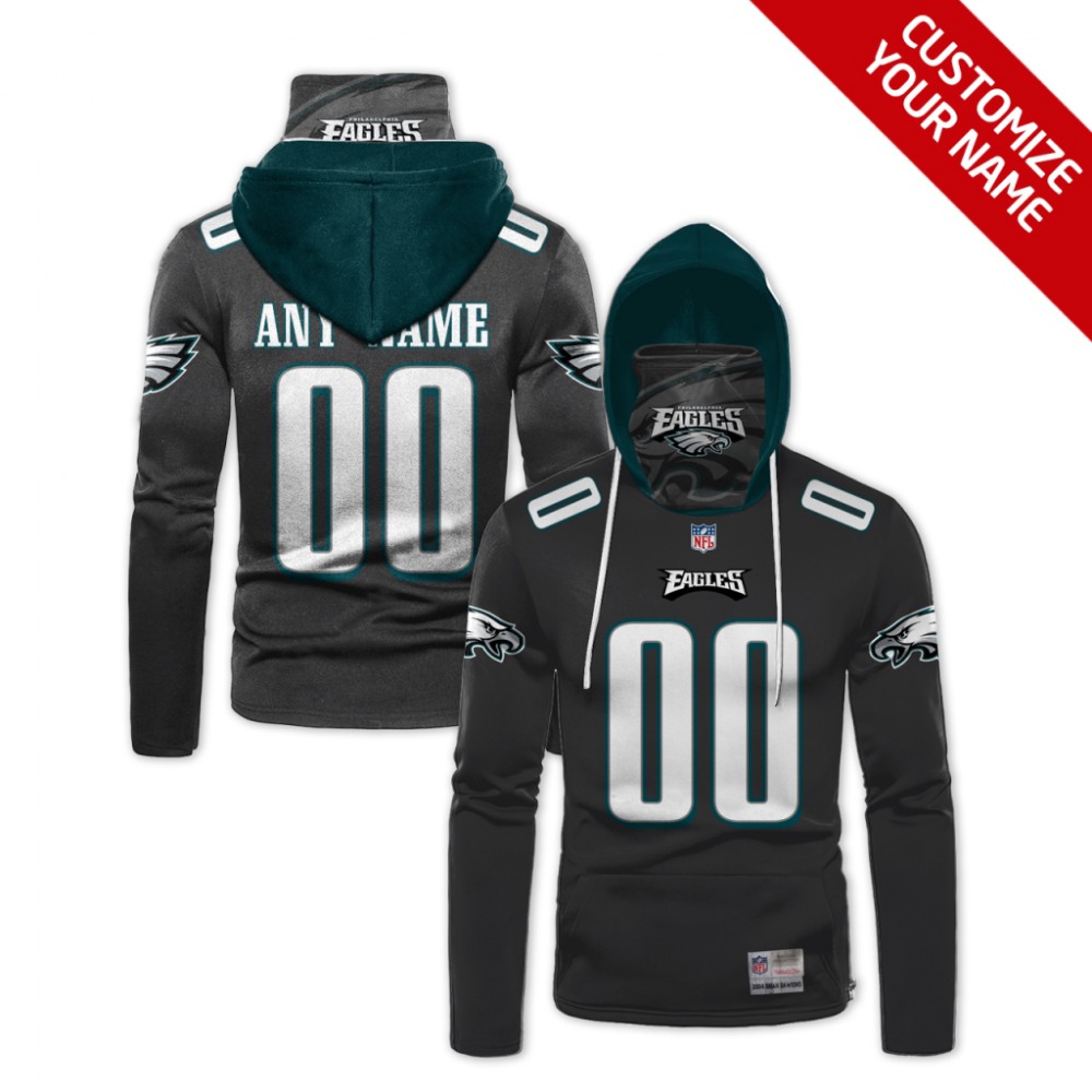 Men's Philadelphia Eagles 2020 Black Customize Hoodie Mask 1