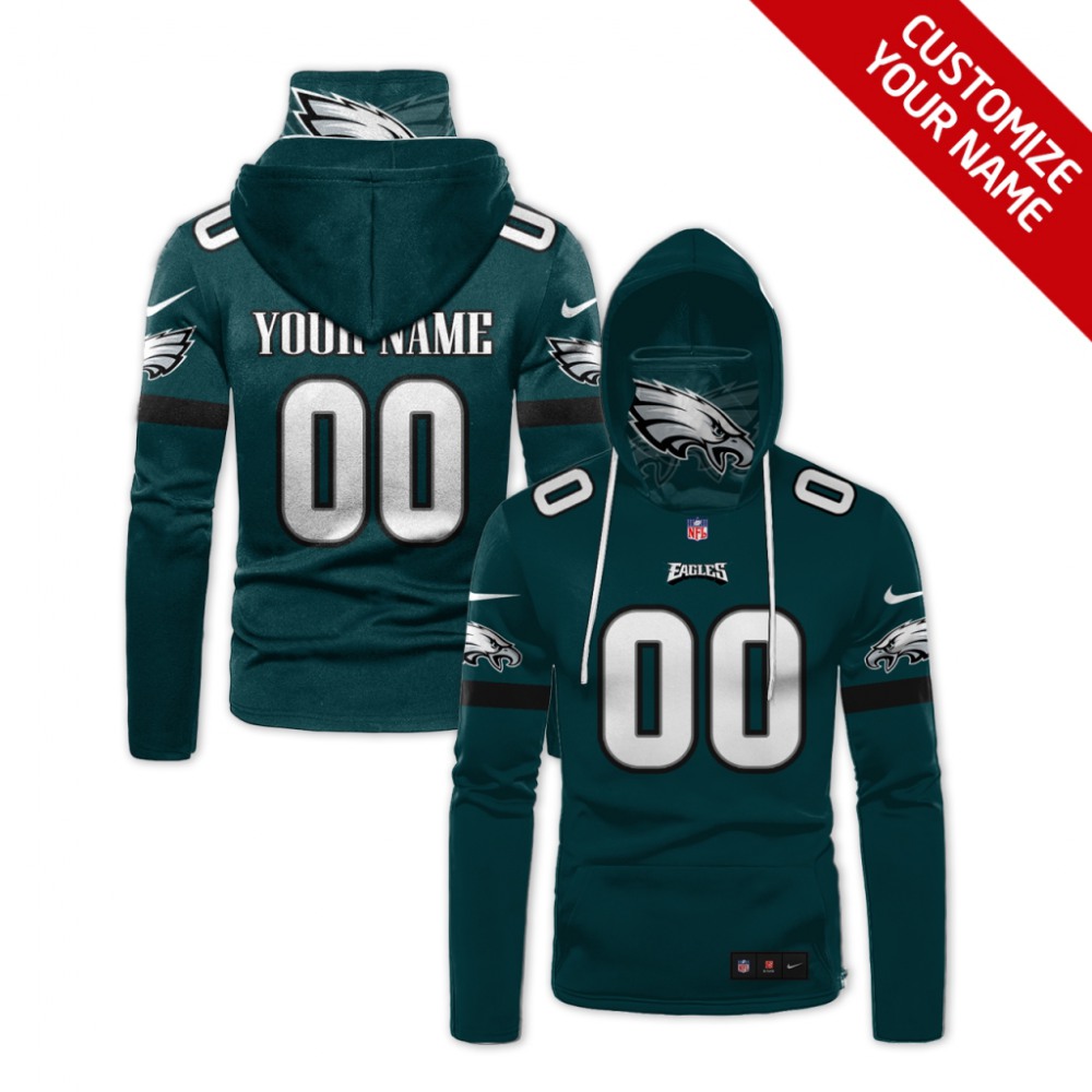 Men's Philadelphia Eagles 2020 Green Customize Hoodie Mask 1
