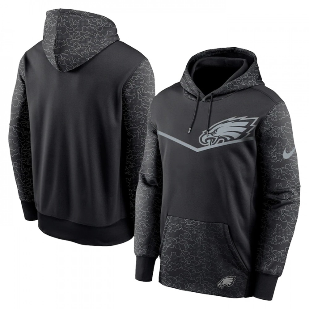 Men's Philadelphia Eagles Black Reflective Therma Hoodie 1
