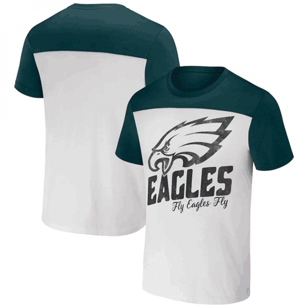 Men's Philadelphia Eagles Cream/Green x Darius Rucker Collection Colorblocked T-Shirt 1