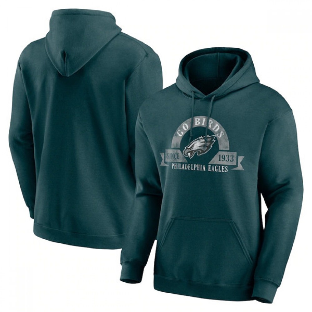 Men's Philadelphia Eagles Green Pullover Hoodie 1