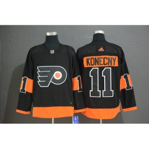 Men's Philadelphia Flyers #11 Travis Konecny Black Stitched NHL Jersey