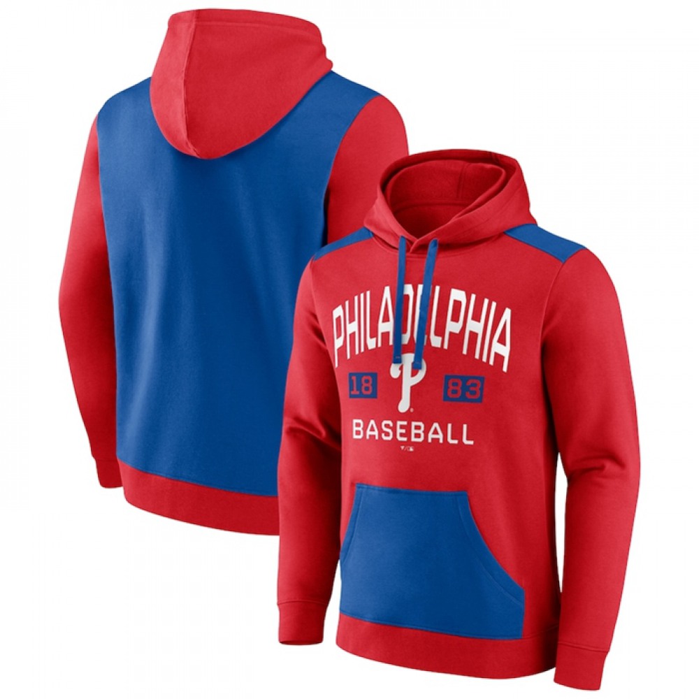 Men's Philadelphia Phillies Royal/Red Chip in Pullover Hoodie 1