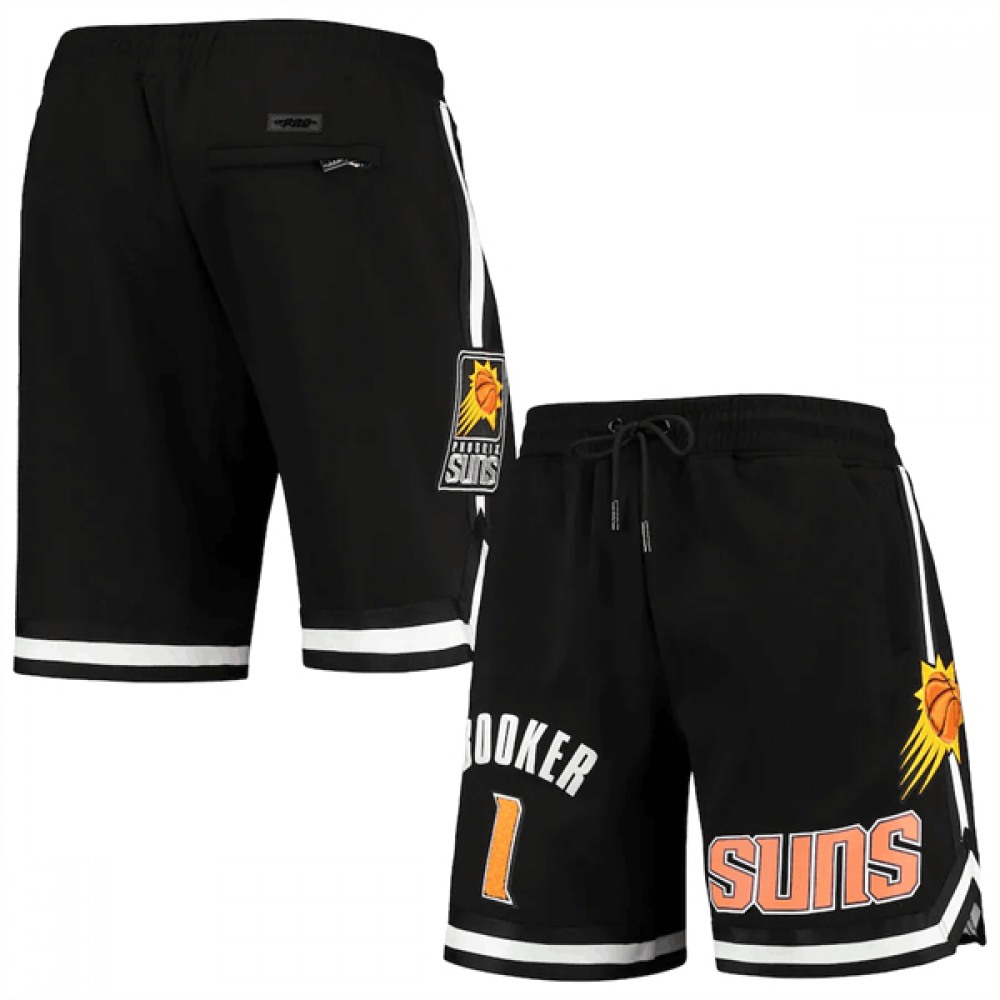 Men's Phoenix Suns #1 Devin Booker Black Shorts 1