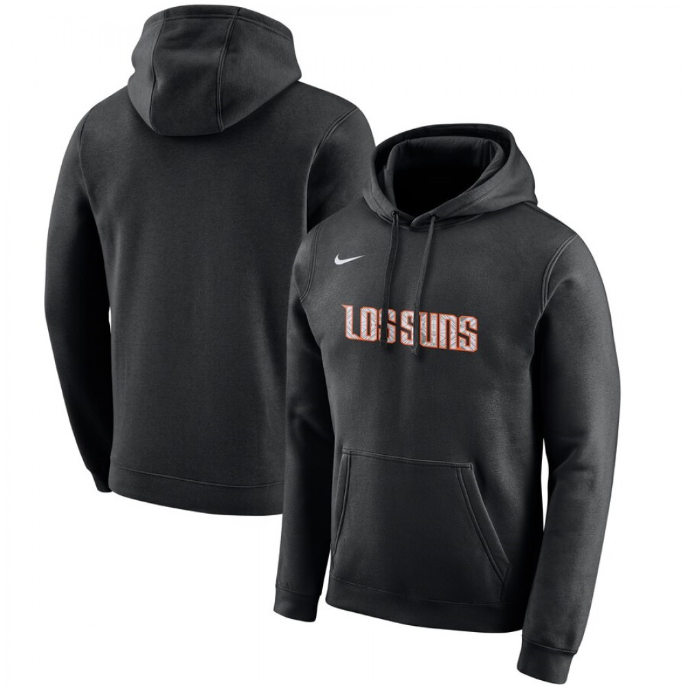 Men's Phoenix Suns Black City Edition Logo Essential Pullover Hoodie 1